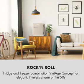 Klarstein Audrey Mini, frigider retro, 48 l, 2 nivele, energie. clasa F