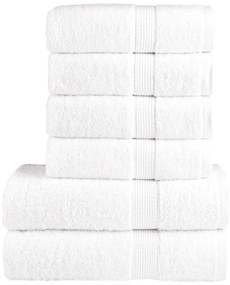 vidaXL Set de prosoape premium SOLUND, 6 piese, alb, 600 g/m²