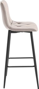 Reducere Scaun de bar NADO VELVET bej inchis cu picioare negre II. calitate