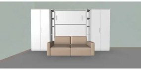 Set pat rabatabil dublu cu canapea si 2 dulapuri Royal Acordeon (100 cm) - Royal FULL Wardrobes &amp; Sofa SET (150X200)