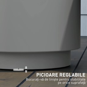 HOMCOM Măsuță Multifuncțională cu Găleată de Gheață 10L și Capac Gri Deschis | Aosom Romania
