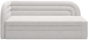 Canapea crem extensibilă/cu spațiu de depozitare cu tapițerie din țesătură bouclé cu colț pe partea dreaptă 223 cm Fabillo – ELTAP