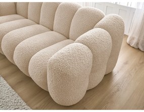 Canapea maro deschis cu tapițerie din țesătură bouclé 232 cm Hippolyte – Bobochic Paris