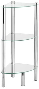 WENKO 15850100 - Poliță YAGO, 30 x 74 cm, inox/argintiu/transparent