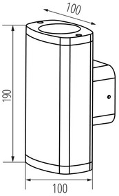 Aplică de exterior Kanlux 38882 ZEVI 2xGU10/10W/230V IP54 negru