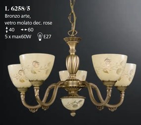 Candelabru din alama 5 brate design italian 6258