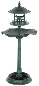 Outsunny Bain d'oiseaux Adăpător pentru Păsări ghiveci 3 în 1 Ø 50 x 113 cm polipropilenă verde-grizonat | Aosom Romania