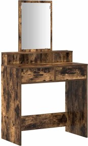 vidaXL Masă de Machiaj Stejar fumuriu 79 x 41 x 140 cm Lemn compozit