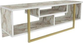 Comoda TV ASAL 120, bej/alb, PAL melaminat, 120x35x40 cm