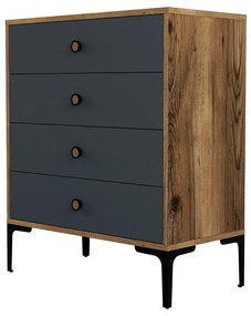Comodă Lizbon Anthracite and Walnut
