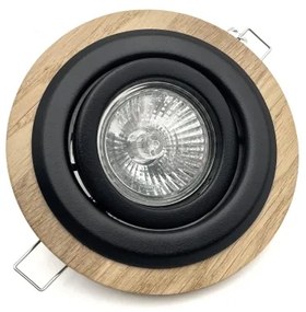 Set 3x spot încastrat TOBBY 1x GU10/20W/230V, Ø 11,5 cm, stejar/negru