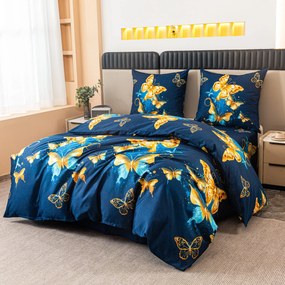 Lenjerie de pat din microfibra ROYAL BUTTERFLY albastru Dimensiune lenjerie de pat: 70 x 80 cm | 140 x 200 cm
