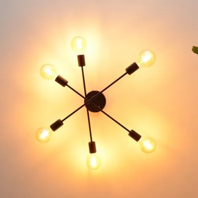 LED Lustră aplicată CAMBRIDGE 6xE27/8W/230V neagră