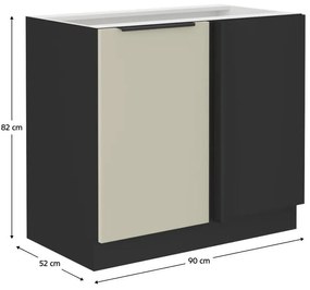 Dulap de bucătarie inferior Arikona 105 ND 1F BB (cașmir + negru). 1097038