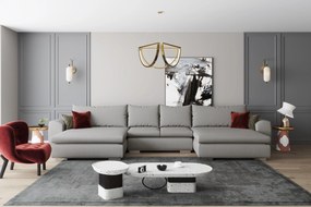 Colțar extensibil cu ladă de depozitare Maxine Grey U Vibrance 430x180
