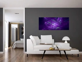 Tablou -abstracție violetă (120x50 cm)