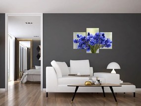 Tablou buchet cu flori albastre (90x60 cm)