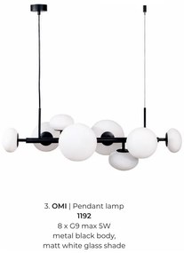 Lustra moderna cu 8 surse de lumina Omi negru