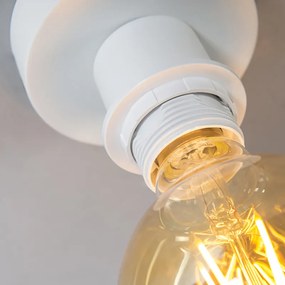 Plafoniera modernă alb mat cu abajur negru 45 cm - Combi