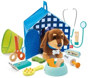 Jucarie - Set veterinar pentru clinica de ingrijire a cateilor (16 piese)
