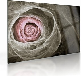 Tablou pe sticlă - Abstract trandafir roz deschis roz (70x50 cm)