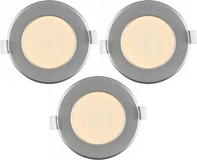 Set 3x spoturi LED încastrate pentru baie, LED/6W/230V, IP44, argintiu