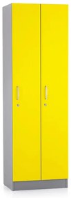 Dulap din lemn Visio LUX - 2 compartimente, 60 x 42 x 190 cm, galben
