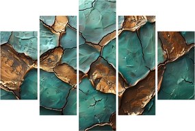 Tablou - Pictură verde-auriu (150x105 cm)