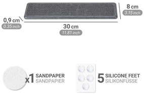 Scurgător de vase gri din diatomit 30x8 cm Damon – Wenko