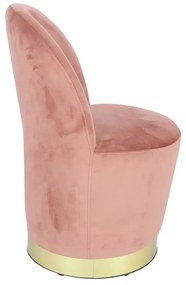 Fotoliu Glamour din catifea cu baza aurie, design elegant - ROZ FUCSIA