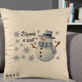 Perna Decorativa Zapada a Sosit Om de Zapada, 40x40 cm, Bej, Husa Detasabila, Perna Inclusa, BEKZ®