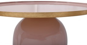 Masuta de cafea rotunda din fier 51x51x40,5 cm roz