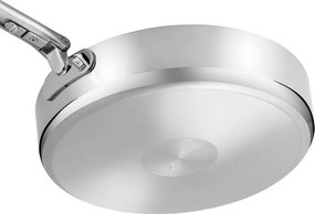 Tigaie adanca Joseph Joseph Space 1000057, 28 cm, Maner pliabil, Acoperire ceramica, Cuptor pana la 232°C, Inductie, Argintiu/negru
