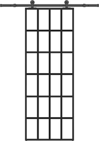 vidaXL Ușă glisantă cu set feronerie, 76x205 cm, sticlă ESG/aluminiu