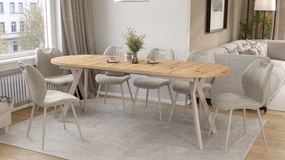 Mazzoni Masă ovală extensibilă ALMO Stejar Artisan / picioare cașmir