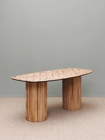 Masa dining, din lemn de tec reciclat, Alezan