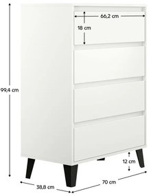 Comodă Brisas 4 (alb + negru) . 1116258