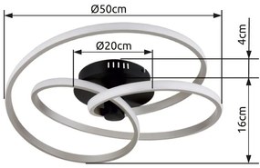 Plafoniera LED moderna GLYXAR negru/auriu