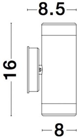 Aplica moderna de exterior cu iluminat ambiental up/down IP44 LIMBIO II alba