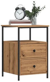 vidaXL Noptiere 2 buc. stejar artizanal, 34x35,5x50 cm, lemn prelucrat