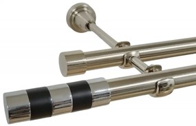 Galerie dubla fara inele cilindru negru 19 mm inox (Alege marime: 400 cm)