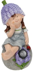 Lampa solara Girl w lavender, 21x23.5x46.5 cm, oxidat de magneziu