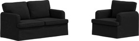 vidaXL Set de canapea 2 pcs Negru 144 x 80 x 85 cm țesătură