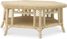Masuta de cafea din ratan natural design LUX Saba Hexagon