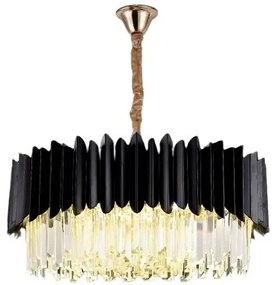 Candelabru Cristal, 8 X E27, Negru, 50cm