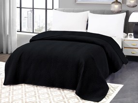 Cuvertura de pat catifelata neagra cu model ARROW VELVET Dimensiune: 200 x 220 cm