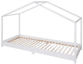 Pat pentru copii alb de tip casă 90x200 cm Montessori – Roba