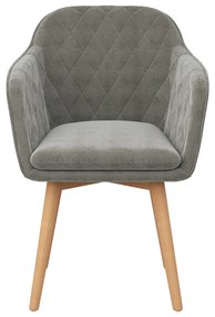 289408 vidaXL Scaun de bucătărie, gri deschis, catifea