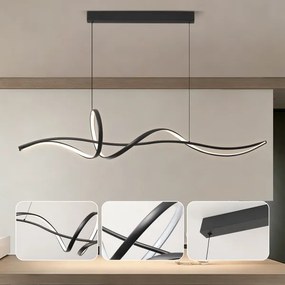 Brilagi - Lustru LED dimabil suspendat pe cablu SIGNATURE LED/55W/230V 120x23 cm negru + telecomandă
