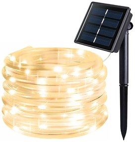 Ghirlanda luminoasa solara decorativa, 10m, alb cald